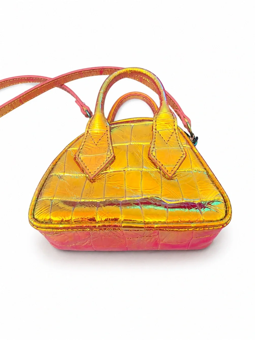 Vivienne Westwood T-Rex Mini Yasmine Bag – Pink Iridescent Leather